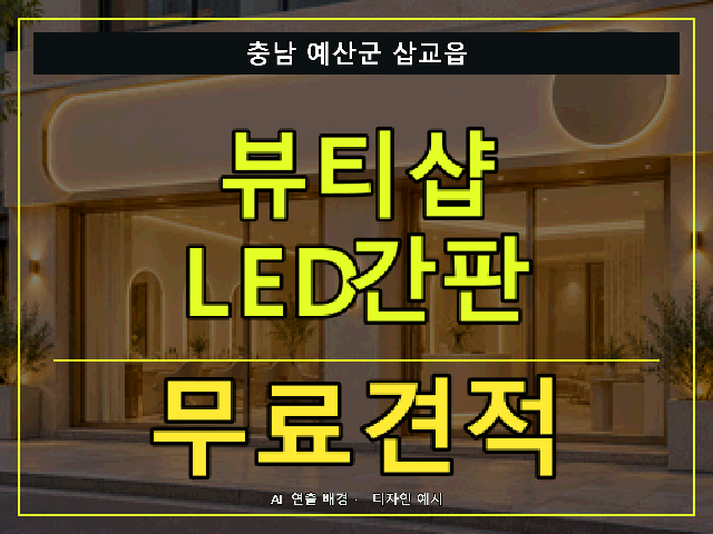 충남 예산군 삽교읍 뷰티샵 LED간판 무료견적 안내 썸네일 · AI 연출 배경