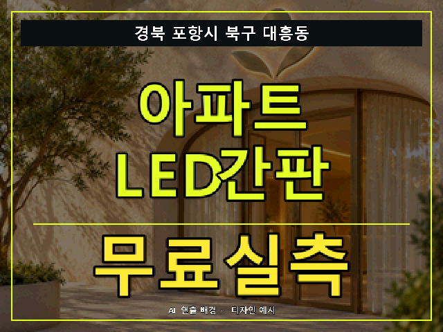 경북 포항시 북구 대흥동 아파트 LED간판 무료실측 안내 썸네일 · AI 연출 배경