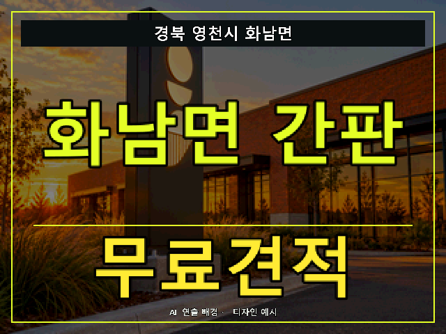 경북 영천시 화남면 간판 제작 무료견적 안내 썸네일 · AI 연출 배경