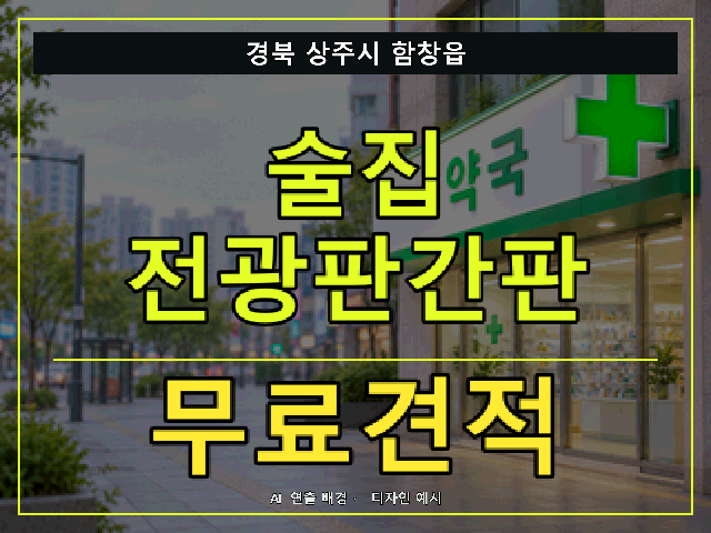 경북 상주시 함창읍 술집 전광판간판 무료견적 안내 썸네일 · AI 연출 배경