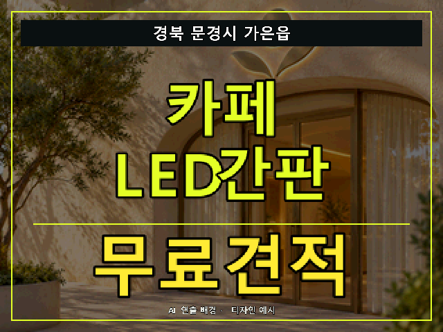 경북 문경시 가은읍 카페 LED간판 무료견적 안내 썸네일 · AI 연출 배경