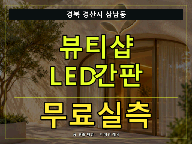 경북 경산시 삼남동 뷰티샵 LED간판 무료실측 안내 썸네일 · AI 연출 배경