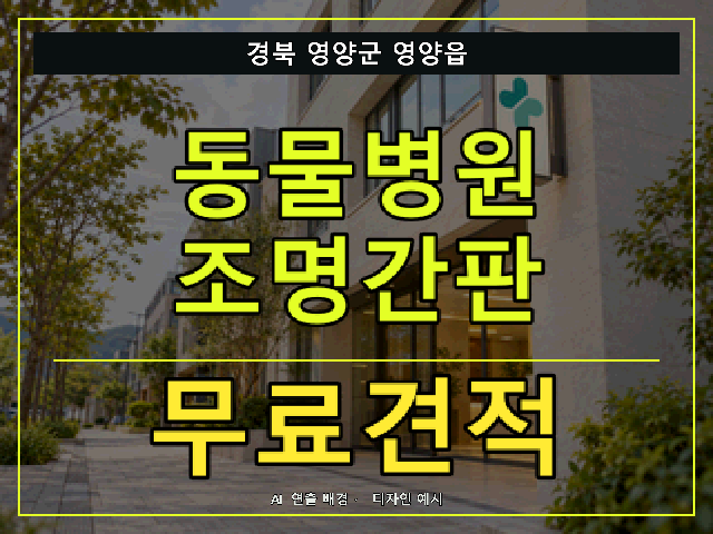 경북 영양군 영양읍 동물병원 조명간판 무료견적 안내 썸네일 · AI 연출 배경
