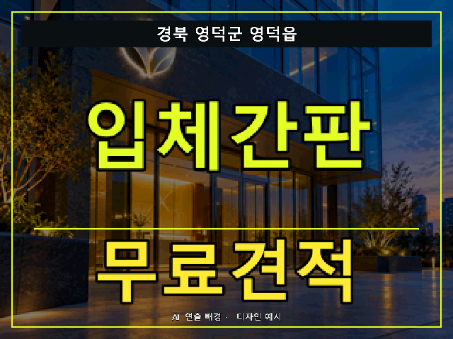 경북 영덕군 영덕읍 입체간판 무료견적 안내 썸네일 · AI 연출 배경