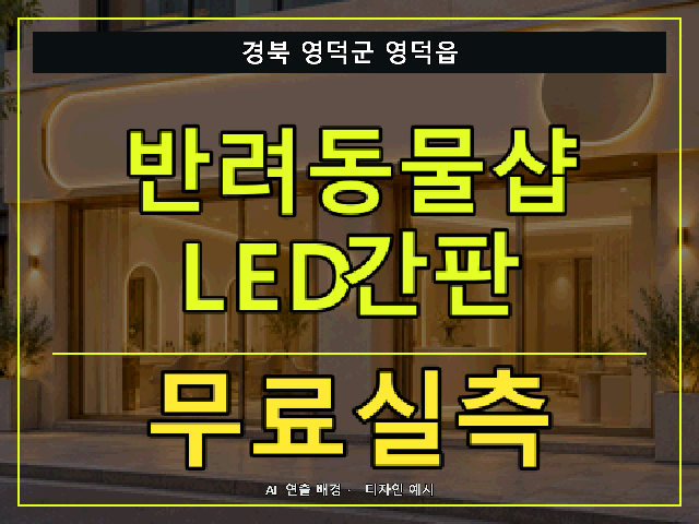 경북 영덕군 영덕읍 반려동물샵 LED간판 무료실측 안내 썸네일 · AI 연출 배경