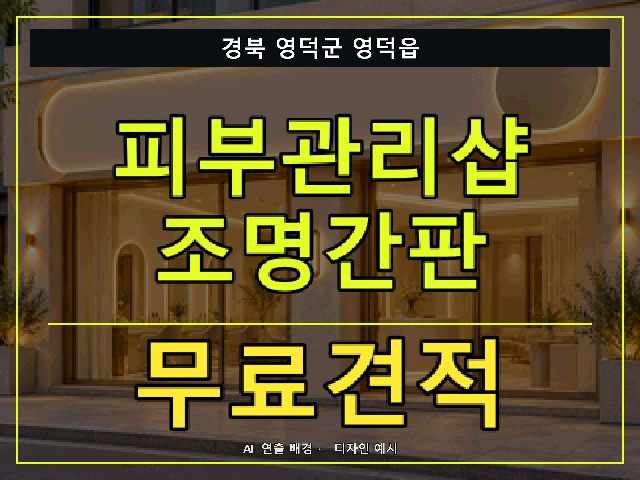 경북 영덕군 영덕읍 피부관리샵 조명간판 무료견적 안내 썸네일 · AI 연출 배경