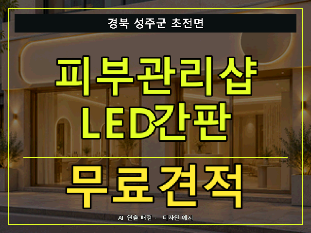 경북 성주군 초전면 피부관리샵 LED간판 무료견적 안내 썸네일 · AI 연출 배경
