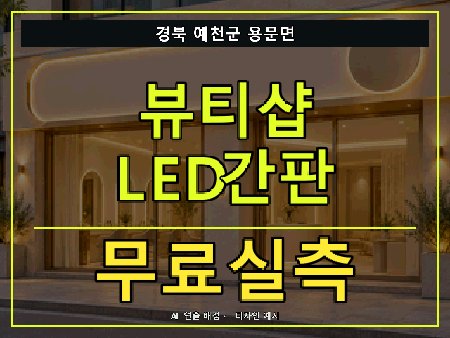 경북 예천군 용문면 뷰티샵 LED간판 무료실측 안내 썸네일 · AI 연출 배경