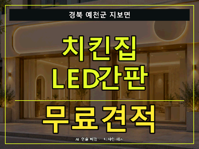 경북 예천군 지보면 치킨집 LED간판 무료견적 안내 썸네일 · AI 연출 배경