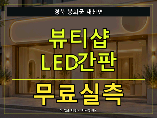 경북 봉화군 재산면 뷰티샵 LED간판 무료실측 안내 썸네일 · AI 연출 배경