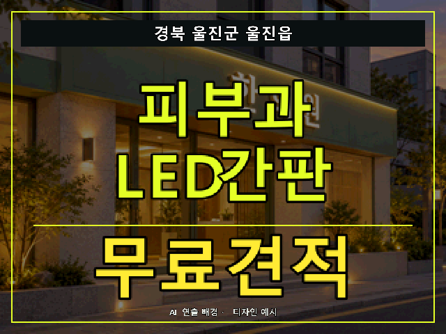 경북 울진군 울진읍 피부과 LED간판 무료견적 안내 썸네일 · AI 연출 배경