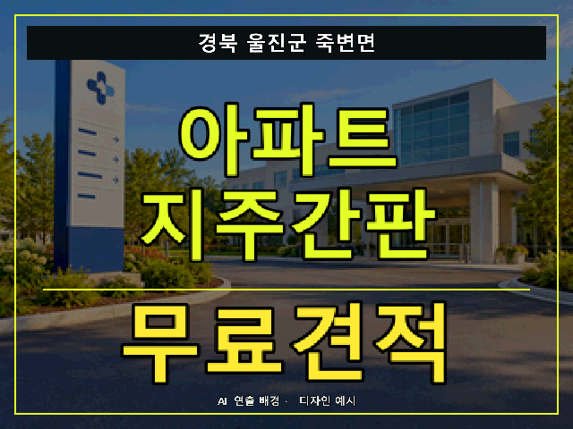 경북 울진군 죽변면 아파트 지주간판 무료견적 안내 썸네일 · AI 연출 배경