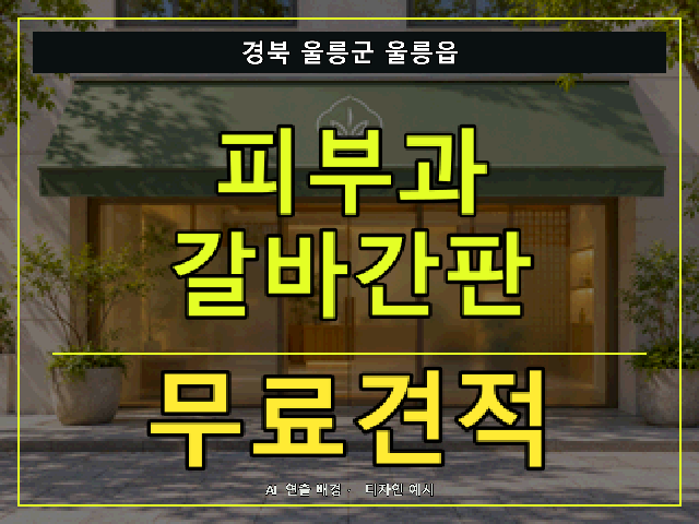 경북 울릉군 울릉읍 피부과 갈바간판 무료견적 안내 썸네일 · AI 연출 배경