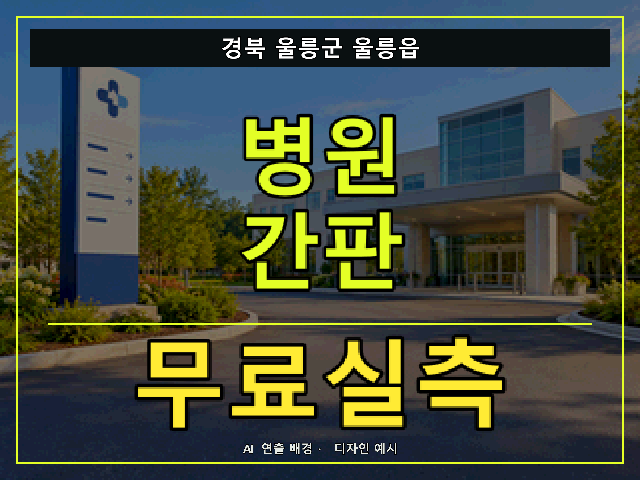경북 울릉군 울릉읍 병원 간판 무료실측 안내 썸네일 · AI 연출 배경