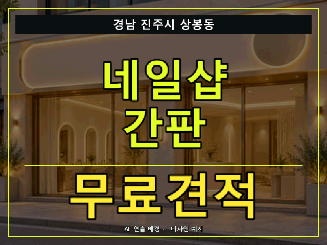 경남 진주시 상봉동 네일샵 간판 무료견적 안내 썸네일 · AI 연출 배경