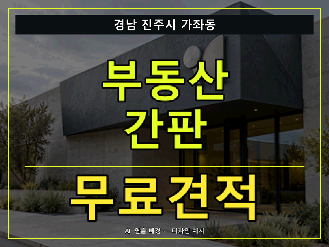 경남 진주시 가좌동 부동산 간판 무료견적 안내 썸네일 · AI 연출 배경