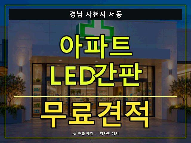 경남 사천시 서동 아파트 LED간판 무료견적 안내 썸네일 · AI 연출 배경