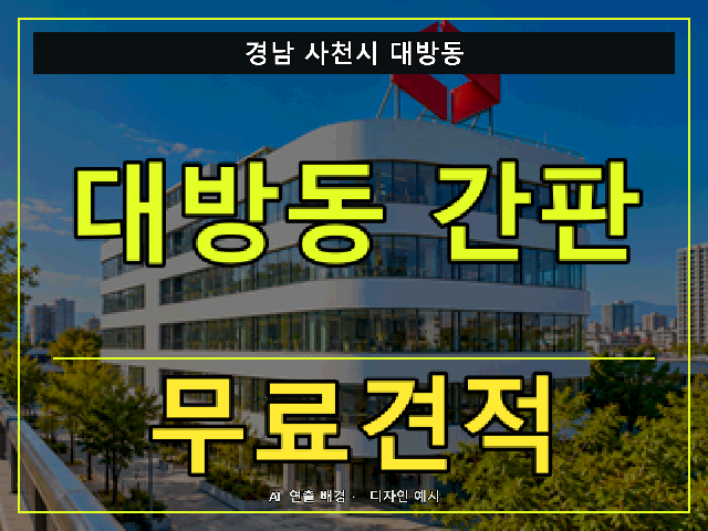 경남 사천시 대방동 간판 제작 무료견적 안내 썸네일 · AI 연출 배경