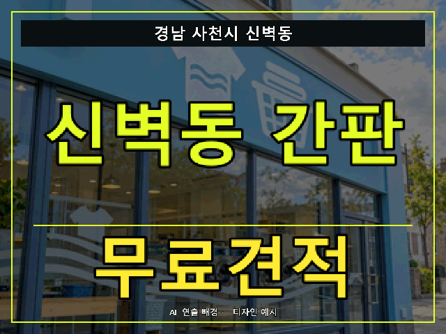경남 사천시 신벽동 간판 제작 무료견적 안내 썸네일 · AI 연출 배경