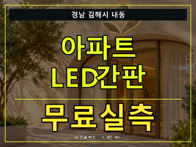 경남 김해시 내동 아파트 LED간판 무료실측 안내 썸네일 · AI 연출 배경