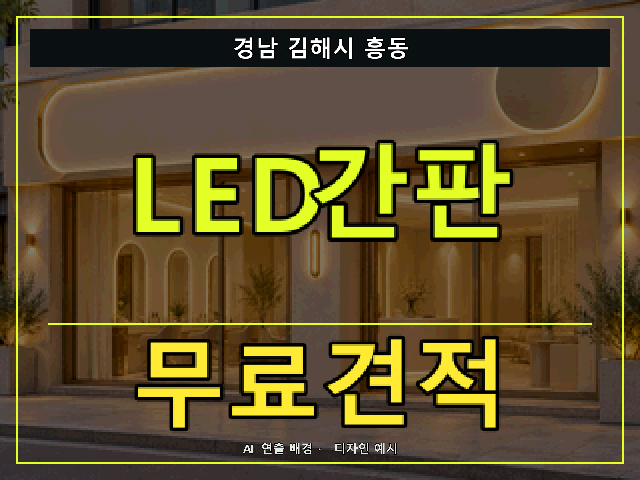 경남 김해시 흥동 LED간판 무료견적 안내 썸네일 · AI 연출 배경