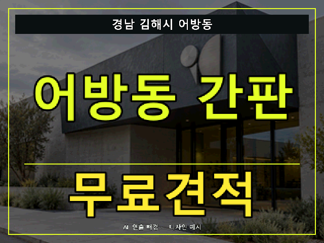 경남 김해시 어방동 간판 제작 무료견적 안내 썸네일 · AI 연출 배경