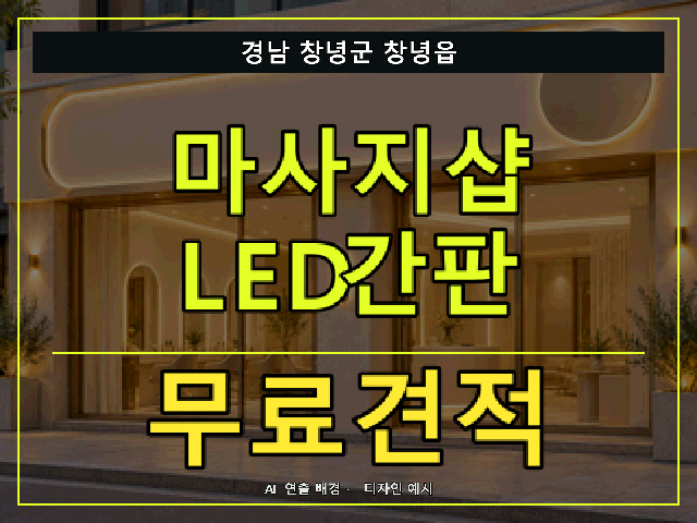 경남 창녕군 창녕읍 마사지샵 LED간판 무료견적 안내 썸네일 · AI 연출 배경