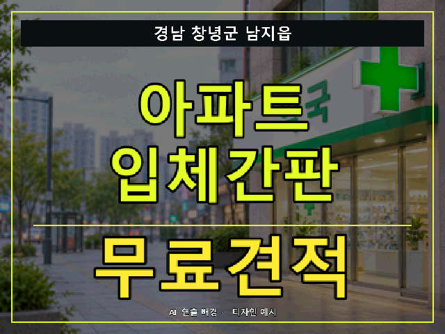 경남 창녕군 남지읍 아파트 입체간판 무료견적 안내 썸네일 · AI 연출 배경