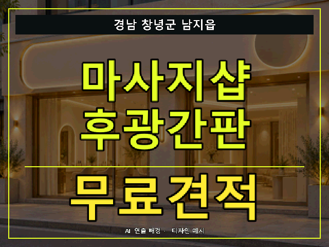 경남 창녕군 남지읍 마사지샵 후광간판 무료견적 안내 썸네일 · AI 연출 배경