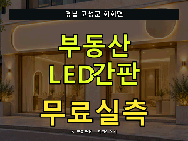 경남 고성군 회화면 부동산 LED간판 무료실측 안내 썸네일 · AI 연출 배경