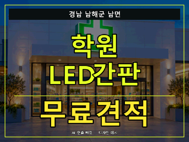 경남 남해군 남면 학원 LED간판 무료견적 안내 썸네일 · AI 연출 배경
