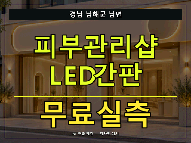 경남 남해군 남면 피부관리샵 LED간판 무료실측 안내 썸네일 · AI 연출 배경