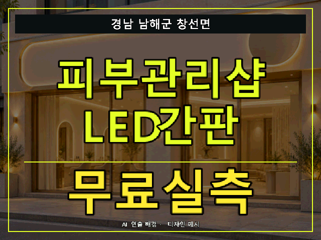 경남 남해군 창선면 피부관리샵 LED간판 무료실측 안내 썸네일 · AI 연출 배경