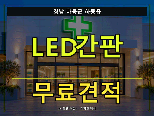 경남 하동군 하동읍 LED간판 무료견적 안내 썸네일 · AI 연출 배경