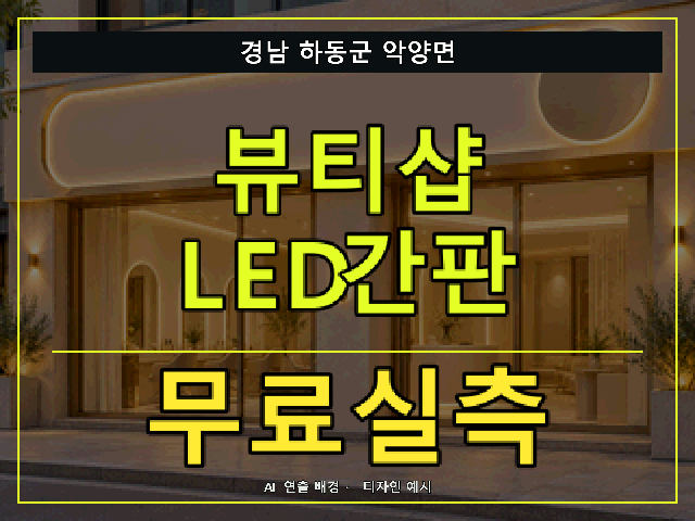 경남 하동군 악양면 뷰티샵 LED간판 무료실측 안내 썸네일 · AI 연출 배경