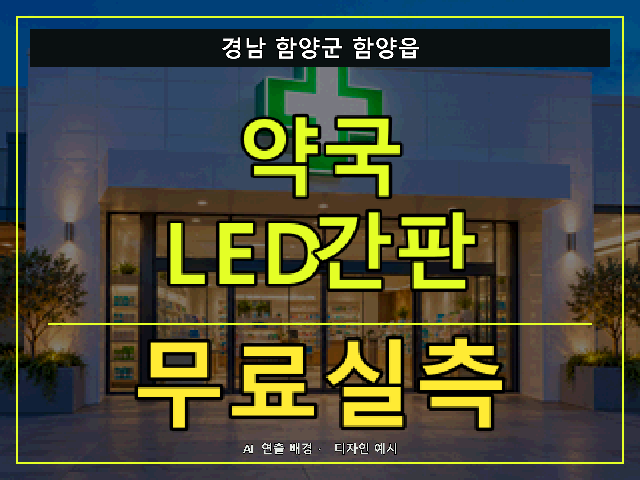 경남 함양군 함양읍 약국 LED간판 무료실측 안내 썸네일 · AI 연출 배경