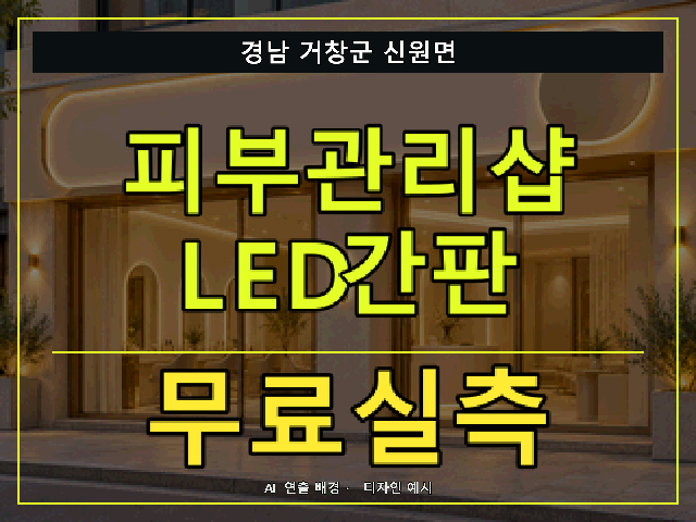 경남 거창군 신원면 피부관리샵 LED간판 무료실측 안내 썸네일 · AI 연출 배경