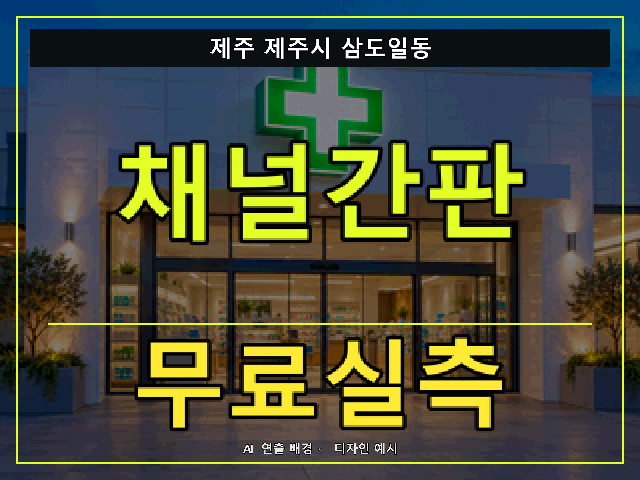 제주 제주시 삼도일동 채널간판 무료실측 안내 썸네일 · AI 연출 배경