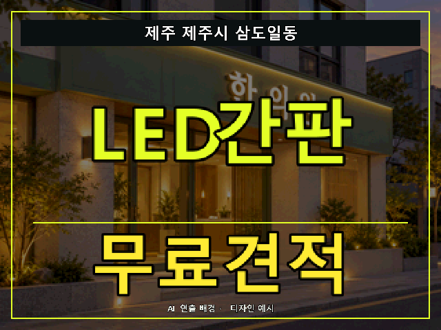 제주 제주시 삼도일동 LED간판 무료견적 안내 썸네일 · AI 연출 배경