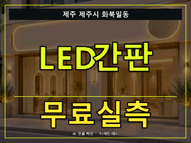 제주 제주시 화북일동 LED간판 무료실측 안내 썸네일 · AI 연출 배경