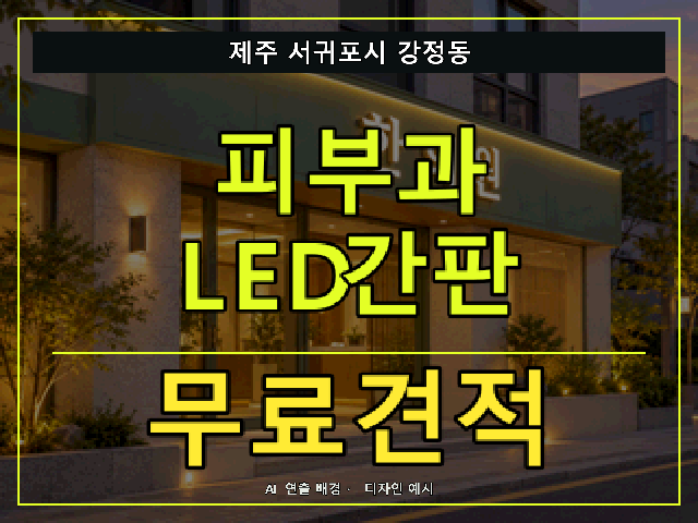 제주 서귀포시 강정동 피부과 LED간판 무료견적 안내 썸네일 · AI 연출 배경