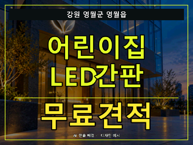 강원 영월군 영월읍 어린이집 LED간판 무료견적 안내 썸네일 · AI 연출 배경