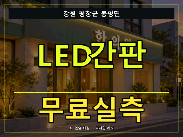 강원 평창군 봉평면 LED간판 무료실측 안내 썸네일 · AI 연출 배경