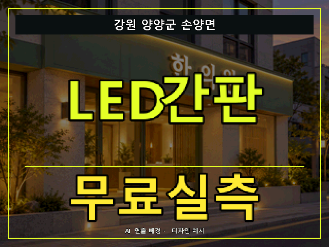 강원 양양군 손양면 LED간판 무료실측 안내 썸네일 · AI 연출 배경