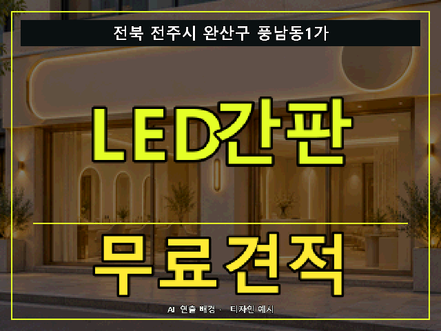 전북 전주시 완산구 풍남동1가 LED간판 무료견적 안내 썸네일 · AI 연출 배경