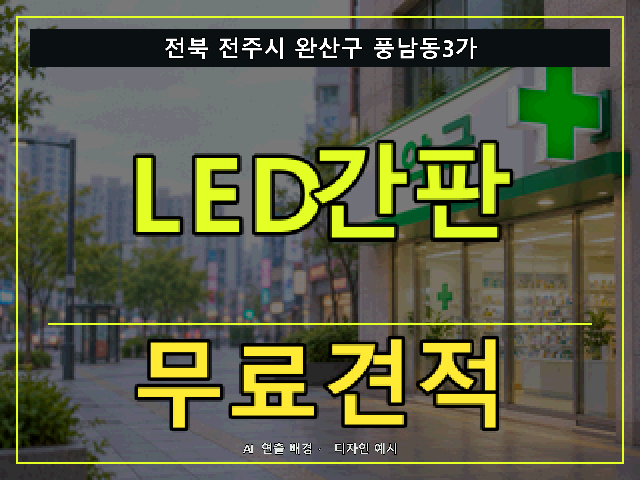 전북 전주시 완산구 풍남동3가 LED간판 무료견적 안내 썸네일 · AI 연출 배경