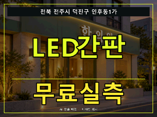 전북 전주시 덕진구 인후동1가 LED간판 무료실측 안내 썸네일 · AI 연출 배경