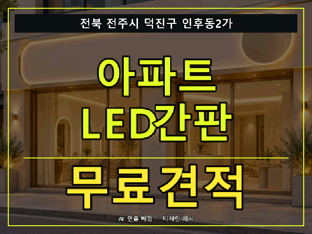 전북 전주시 덕진구 인후동2가 아파트 LED간판 무료견적 안내 썸네일 · AI 연출 배경