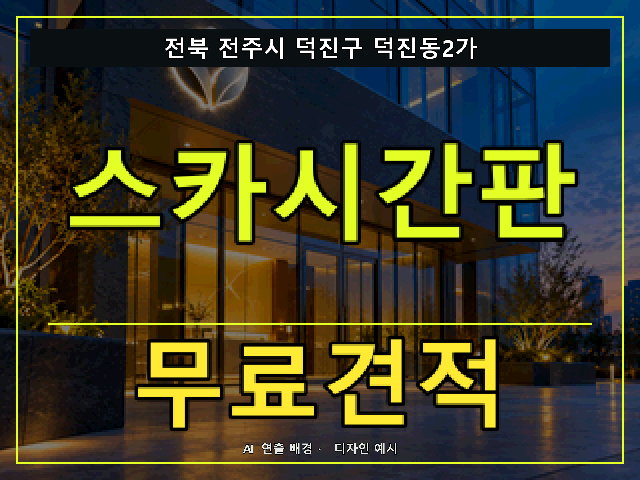 전북 전주시 덕진구 덕진동2가 스카시간판 무료견적 안내 썸네일 · AI 연출 배경