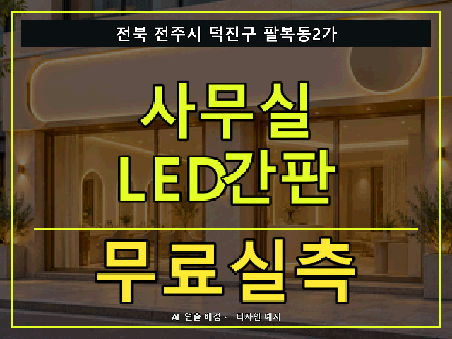 전북 전주시 덕진구 팔복동2가 사무실 LED간판 무료실측 안내 썸네일 · AI 연출 배경